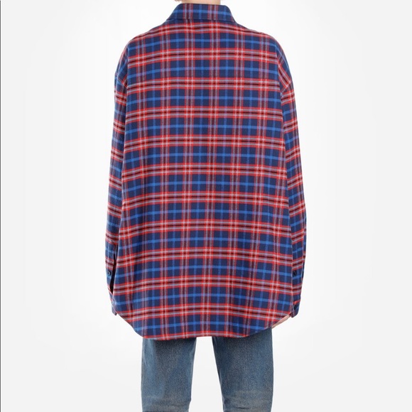 🔥 BALENCIAGA UNISEX MULTICOLOR CHECKED FLAP shirt - Picture 6 of 8